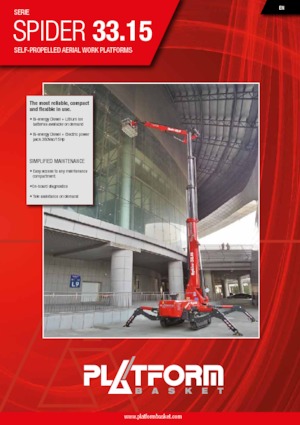 Knikarmhoogwerkers op rupsbanden Platform Basket SPIDER 33.15