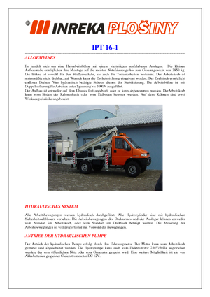 Telescoophoogwerkers op vrachtwagens Inreka IPT 16-1