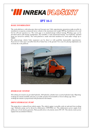 Telescoophoogwerkers op vrachtwagens Inreka IPT 16-1