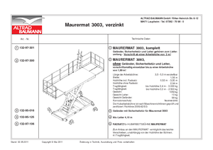 Steigerwerkplatforms ALTRAD-Baumann Maurermat 2002