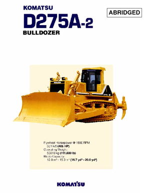 Bulldozers Komatsu D275A-2
