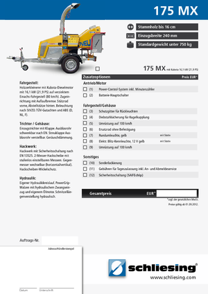 Houtversnipperaars Schliesing 175 MX