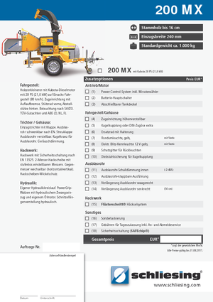 Houtversnipperaars Schliesing 200 MX