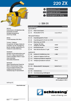 Houtversnipperaars Schliesing 220 ZX