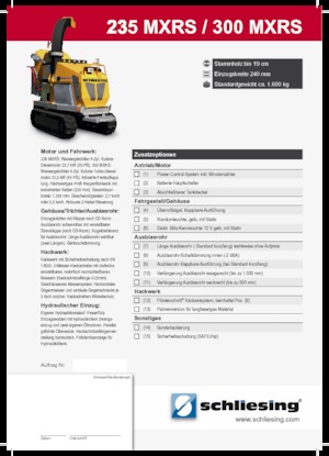 Houtversnipperaars Schliesing 300 MXRS Raupe