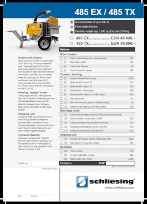 Houtversnipperaars Schliesing 485 TX