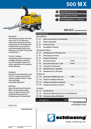 Houtversnipperaars Schliesing 500 MX