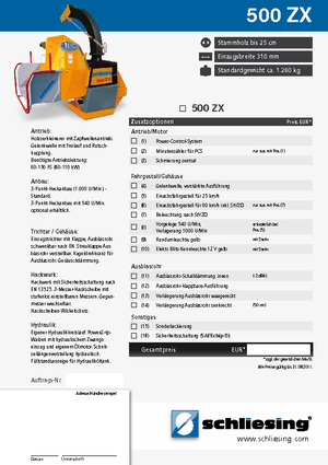 Houtversnipperaars Schliesing 500 ZX
