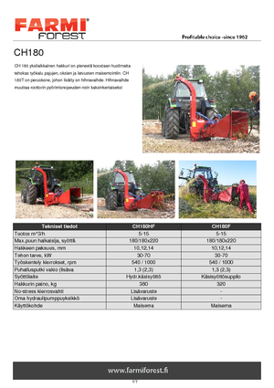 Houtversnipperaars Farmi CH 180 HF