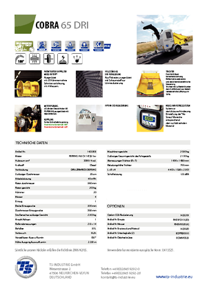 Houtversnipperaars TS-Industrie Cobra 65 DRI