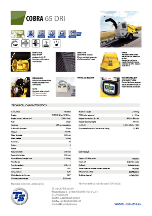 Houtversnipperaars TS-Industrie Cobra 65 DRI