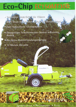Houtversnipperaars Green Mech ECM 150 MT 30 D