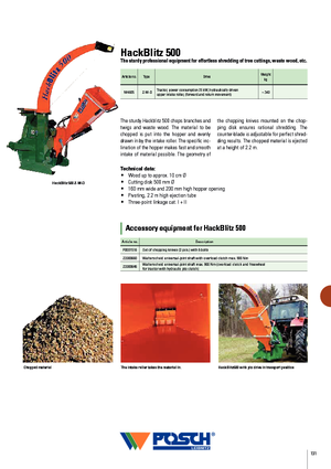 Houtversnipperaars Posch HackBlitz 500/100 Z-W-D