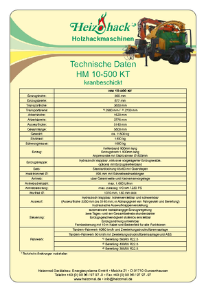 Houtversnipperaars Heizohack HM 10-500 KT