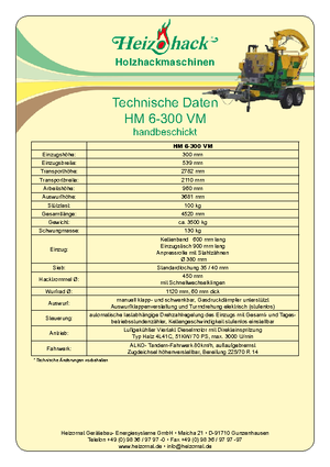 Houtversnipperaars Heizohack HM 6-300 VM