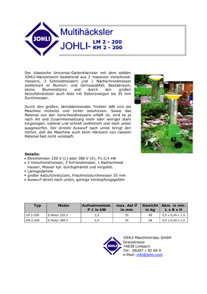 Houtversnipperaars Johli LM 2-200