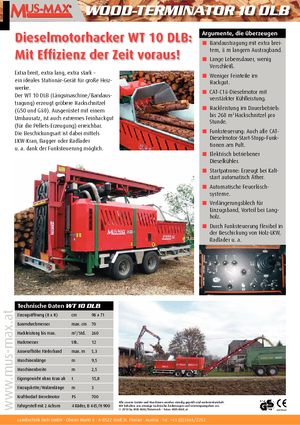 Houtversnipperaars MUS-MAX Wood-Terminator 10 DLB