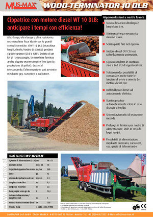 Houtversnipperaars MUS-MAX Wood-Terminator 10 DLB