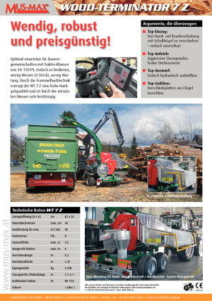 Houtversnipperaars MUS-MAX Wood-Terminator 7 Z