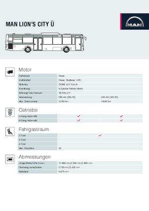 Stadsbussen MAN Lion’s City Ü