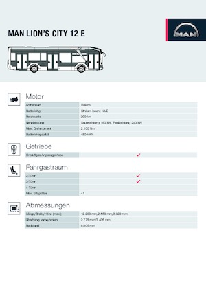 Stadsbussen MAN Lion’s City 12 E