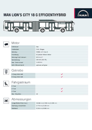 Stadsbussen MAN Lion’s City 18 G