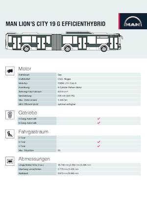 Stadsbussen MAN Lion’s City 19 G