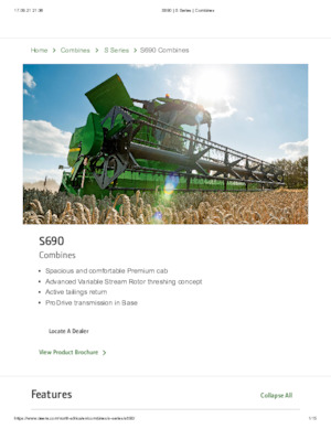 Combine maaidorsers John Deere S 690 H