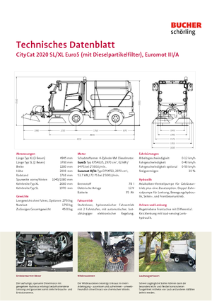 Compact veegmachines Bucher-Schörling CityCat 2020 SL