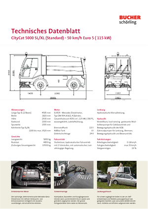 Compact veegmachines Bucher-Schörling CityCat 5000 SL