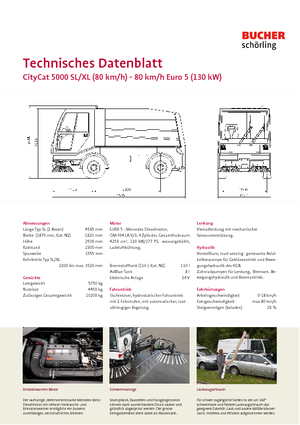 Compact veegmachines Bucher-Schörling CityCat 5000 XL