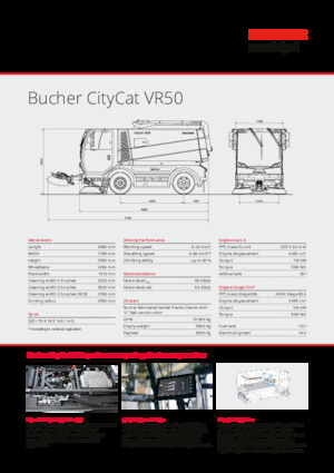 Compact veegmachines Bucher-Schörling CityCat VR50