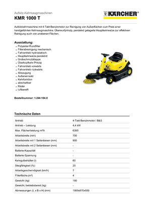 Compact veegmachines Kärcher KMR 1000 T