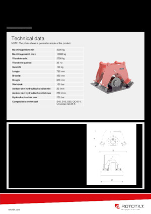 Compactors voor hydraulische graafmachines Rototilt® C22