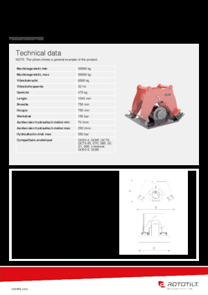 Compactors voor hydraulische graafmachines Rototilt® C65