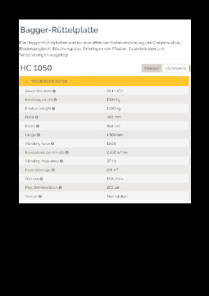 Compactors voor hydraulische graafmachines Epiroc HC 1050 