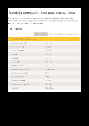 Compactors voor hydraulische graafmachines Epiroc HC 1050 