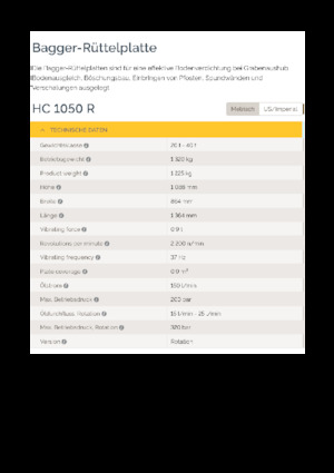 Compactors voor hydraulische graafmachines Epiroc HC 1050 R 