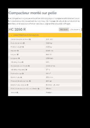 Compactors voor hydraulische graafmachines Epiroc HC 1050 R 