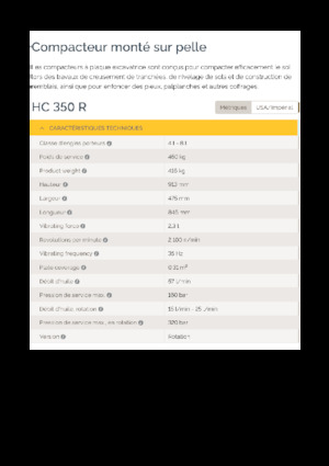 Compactors voor hydraulische graafmachines Epiroc HC 350 R 
