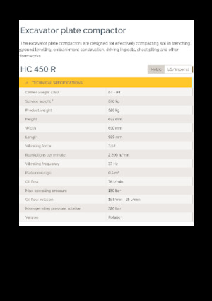 Compactors voor hydraulische graafmachines Epiroc HC 450 R 