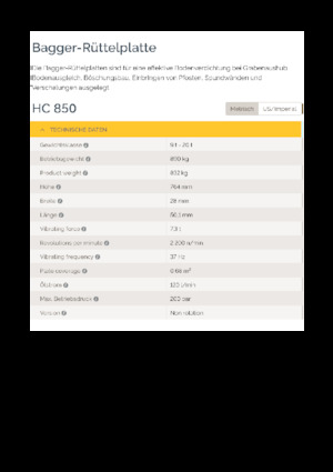 Compactors voor hydraulische graafmachines Epiroc HC 850 