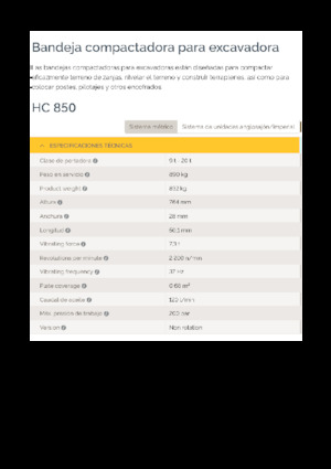 Compactors voor hydraulische graafmachines Epiroc HC 850 