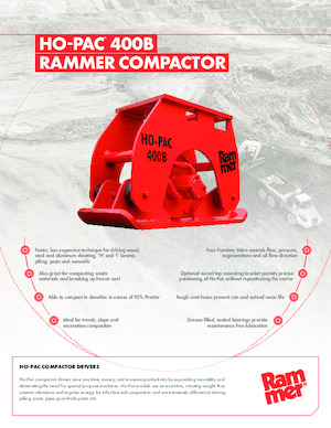 Compactors voor hydraulische graafmachines Rammer Ho-Pac 400B