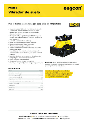 Compactors voor hydraulische graafmachines engcon PP3200