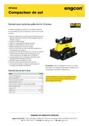 Compactors voor hydraulische graafmachines engcon PP3200