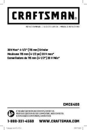 Haakse slijpmachines Craftsman CMCG400B