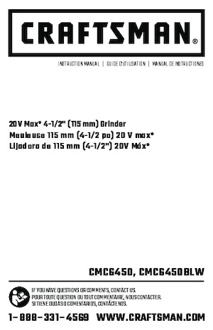 Haakse slijpmachines Craftsman CMCG450B