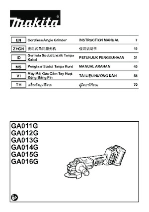 Haakse slijpmachines Makita GA013G