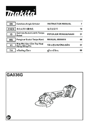Haakse slijpmachines Makita GA036G